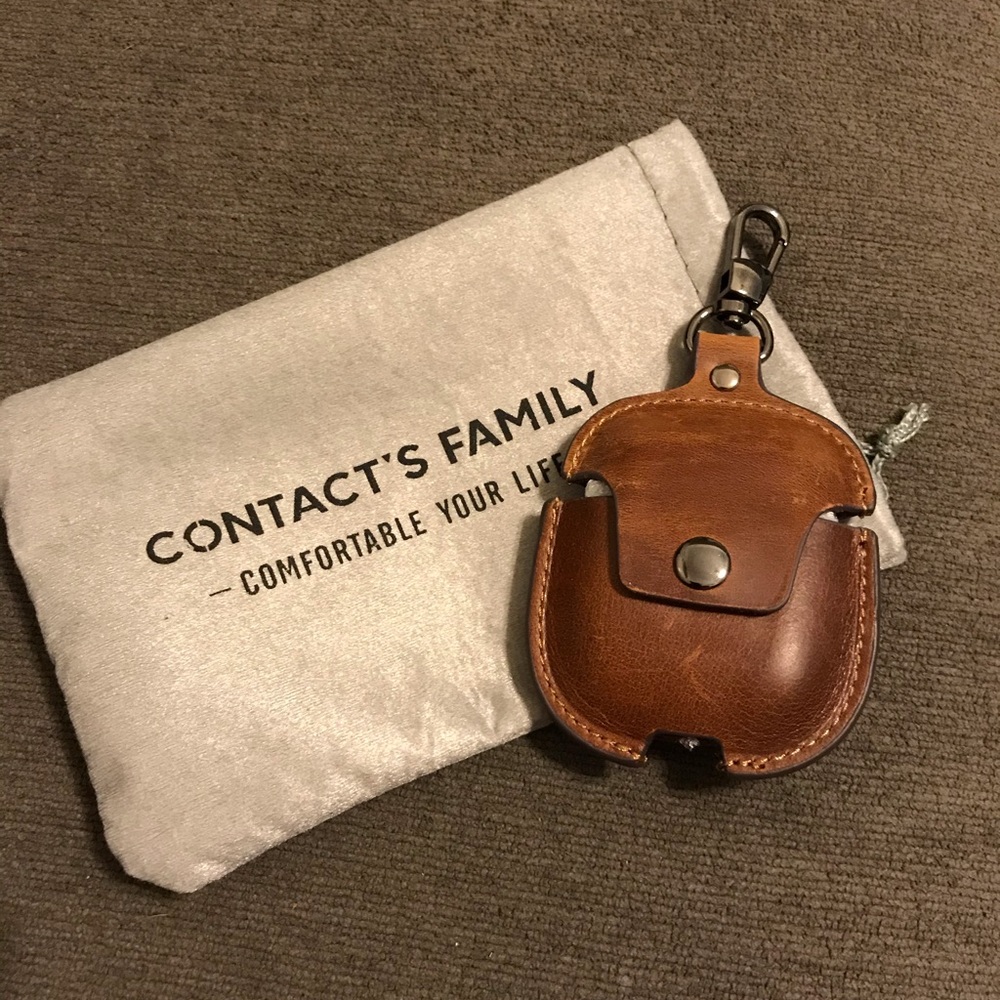 Leather AirPod Case with clip